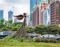 Chicago, Illinois, USA - JULY 15, 2018: Magdalene Sculpture is located at the intersection of Congress Parkway and Michigan Avenue