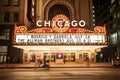 Chicago, Illinois / USA - June 28 2013: Chicago Theater at night