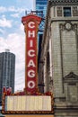 Large sign outside the historic Chicago Theatre Royalty Free Stock Photo