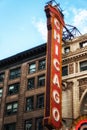 Large sign outside the historic Chicago Theatre Royalty Free Stock Photo