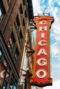 Large sign outside the historic Chicago Theatre