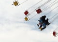 Chicago, Illinois, USA - June 06, 2018: People ride the Wave Swinger on Navy Pier in Chicago