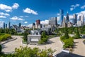 Chicago, Illinois, USA - Maggie Daley Park Rock Climbing at day time Royalty Free Stock Photo