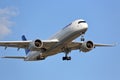 Lufthansa Airlines passenger aircraft on final approach