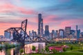 Chicago, Illinois, USA Park and Skyline Royalty Free Stock Photo