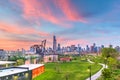 Chicago, Illinois, USA park and downtown skyline Royalty Free Stock Photo