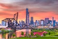 Chicago, Illinois, USA park and downtown skyline Royalty Free Stock Photo