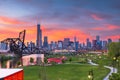 Chicago, Illinois, USA park and Downtown Skyline Royalty Free Stock Photo