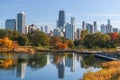 Chicago, Illinois, USA Park and Skyline Royalty Free Stock Photo