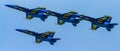 Chicago, Illinois - USA 08-18-2019 - US Navy Blue Angels Flying in Formation