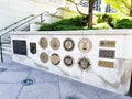 Chicago, Illinois, USA. 07 06 2018. Vietnam Veterans Memorial sign in stone wall. Waterfront. Summer. Daylight. Close up