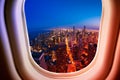 Chicago Illinois USA view from plane window Royalty Free Stock Photo