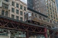 Chicago L train exterior establishing shot