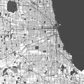 Chicago Illinois United States America Monochrome Minimalist Map Royalty Free Stock Photo