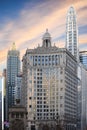 Chicago landmark buildings featuring both modern and traditional architectural styles. Royalty Free Stock Photo