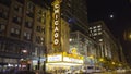 Chicago landmark Theatre night time exterior