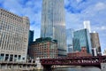 Chicago Merchandise Mart and city buildings Royalty Free Stock Photo