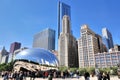 Chicago Millennium Park Slivery Bean and tourist Royalty Free Stock Photo