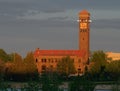 The Chicago, Milwaukee and St. Paul Passenger Depot in Great Falls, Montana in Golden Light Royalty Free Stock Photo