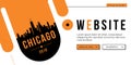 Chicago Modern Web Banner Design with Vector Skyline