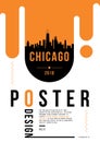 Chicago Modern Web Banner Design with Vector Skyline