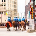 Chicago Mounted Police crossing the DuSable Bridge on Michigan Avenue