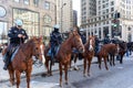 Chicago Mounted police unit in downtown chicago