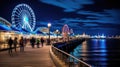 chicago navy pier night Royalty Free Stock Photo