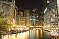 Chicago by night Royalty Free Stock Photo