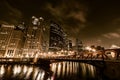 Chicago Night in Golden Royalty Free Stock Photo