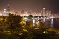 Chicago night scene Royalty Free Stock Photo