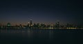 Chicago night skyline Royalty Free Stock Photo