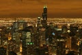 Chicago Night Skyline Royalty Free Stock Photo
