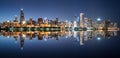 Chicago Night Skyline Royalty Free Stock Photo