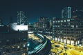 Chicago Night Train Rush Royalty Free Stock Photo