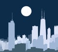 Chicago at Night Vector