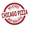 Chicago pizza grunge rubber stamp