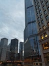 Chicago River And Architecture At Night.  Photo By Yuri Rutman Royalty Free Stock Photo