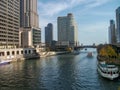 chicago river with boats Royalty Free Stock Photo