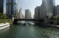 Chicago river in business district at downtown Chicago, USA Royalty Free Stock Photo