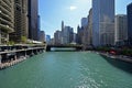 Chicago River and riverfront buildings, Chicago, Illinois.
