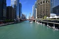 Chicago River and riverfront buildings, Chicago, Illinois.