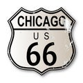 Chicago Route 66 Highway Sign On White