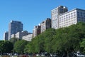 Chicago, row of apartment buildings beside Lincoln Park Royalty Free Stock Photo