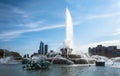 Chicago`s Buckingham Fountain, Millenium Park Royalty Free Stock Photo