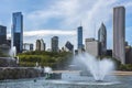 Chicago`s Buckingham Fountain, Millenium Park Royalty Free Stock Photo