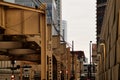 Elevated platform of Chicago`s iconic transit system, the CTA el train Royalty Free Stock Photo