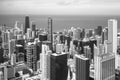 Chicago skyline aerial view Royalty Free Stock Photo