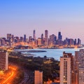 Chicago skyline aerial view Royalty Free Stock Photo