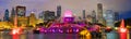 Chicago skyline and Buckingham Fountain Royalty Free Stock Photo